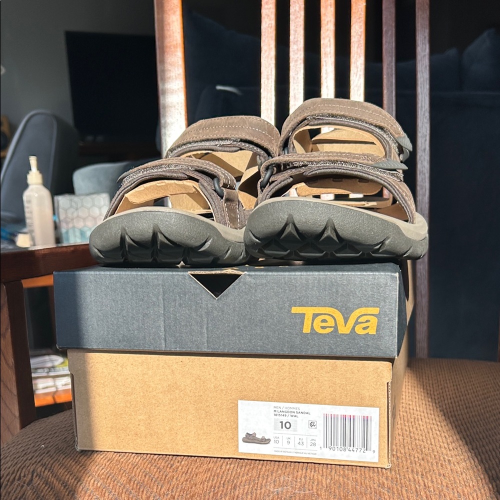 Teva Brown Hook-and-Loop Outdoor Sandals